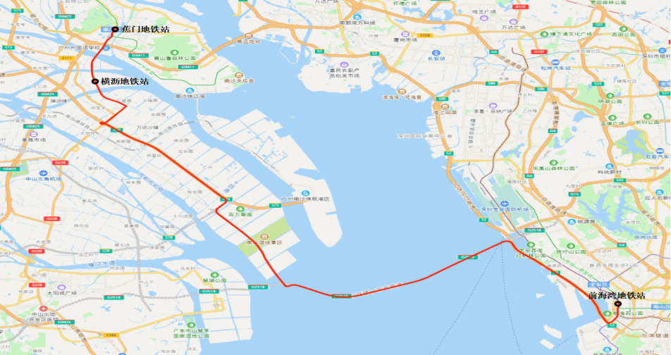 廣深跨市公交站點示意圖。圖源：南沙交投集團