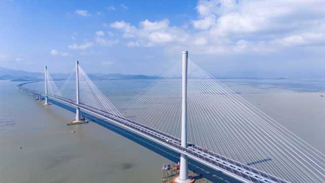 黃茅海跨海通道。  南方+ 關(guān)銘榮 拍攝