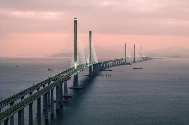 黃茅海跨海通道。來源：視覺中國