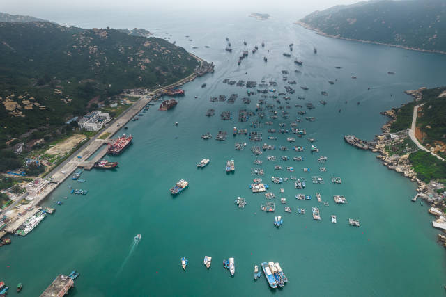 江門上川島沙地漁港鳥瞰圖。來源：視覺中國