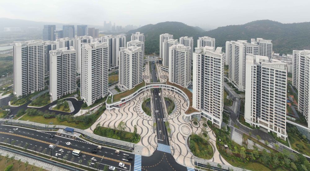 這是2024年11月24日拍攝的橫琴澳門新街坊小區(qū)（無人機照片）。新華社記者 鄧華 攝