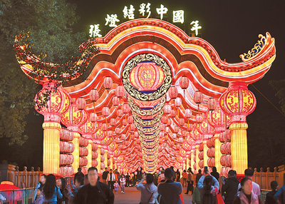游客在參觀2025年粵港澳大灣區(qū)燈會(huì)。