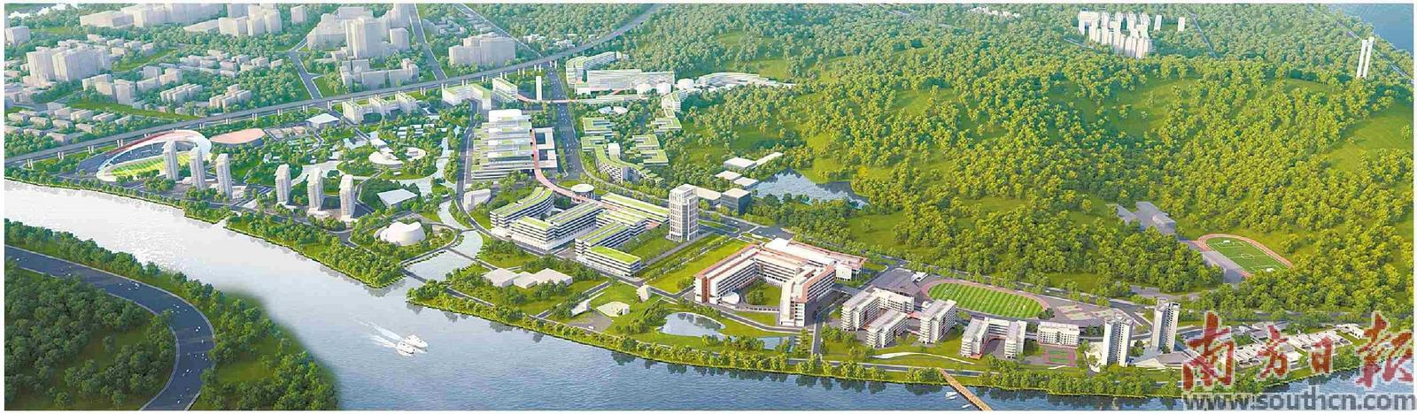  大灣區(qū)大學（濱海灣校區(qū)）效果圖。濱海灣宣供圖