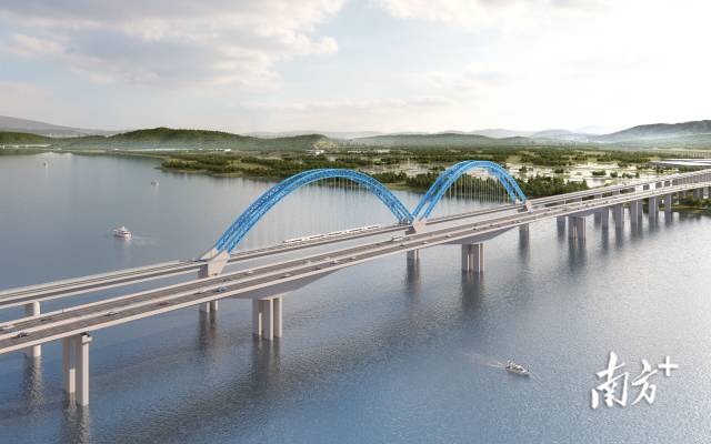 南新高速西江特大橋（效果圖）。  