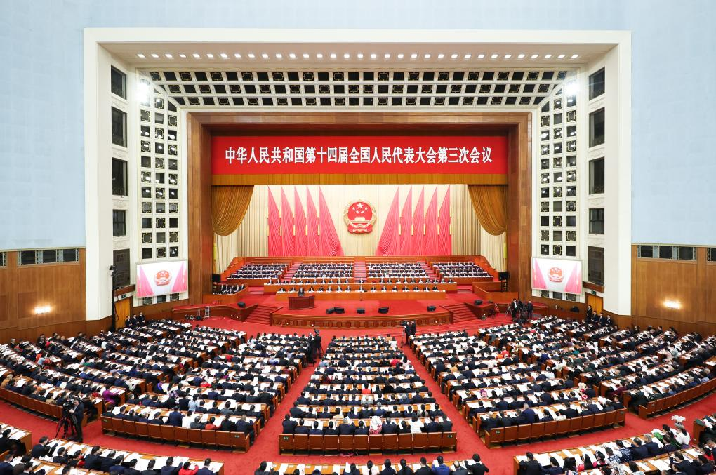 3月5日上午，第十四屆全國人民代表大會第三次會議在北京人民大會堂開幕。新華社記者 丁海濤 攝