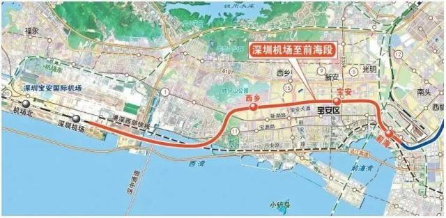 穗莞深城際機(jī)前段線路示意圖（以實際建成為準(zhǔn)）