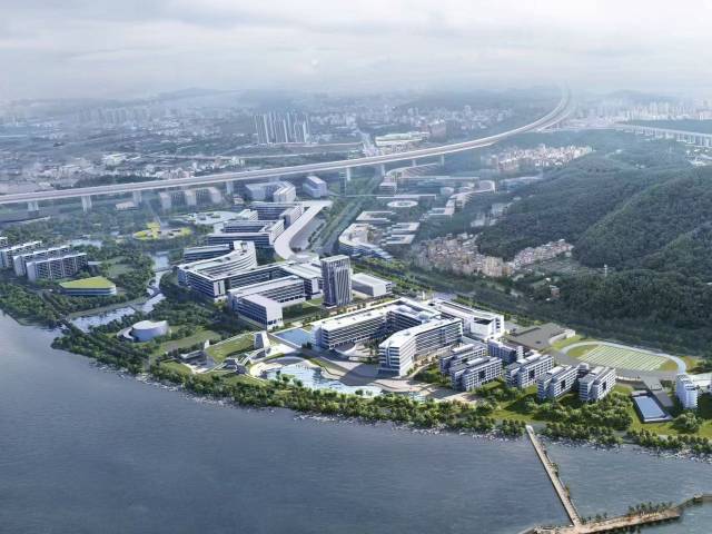大灣區(qū)大學(xué)濱海灣校區(qū)效果圖。