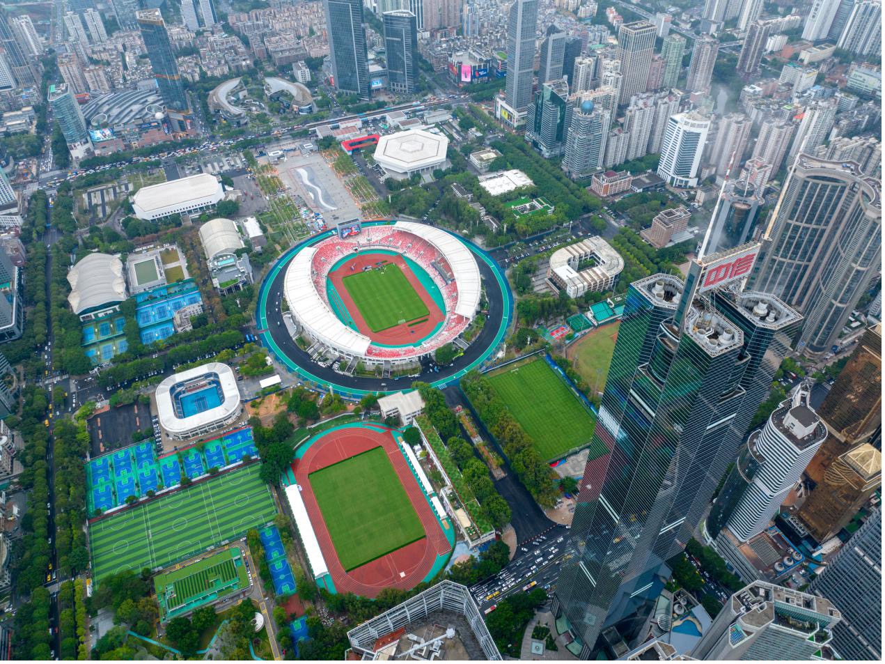 俯瞰天河體育中心全景。南方日?qǐng)?bào)記者 姚志豪 梁鉅聰 攝