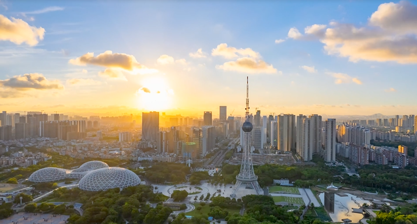 禪城區(qū)文華公園晨景。圖源：禪城區(qū)發(fā)展和改革局